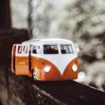 white orange van scale model