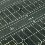 aerial view of parking area