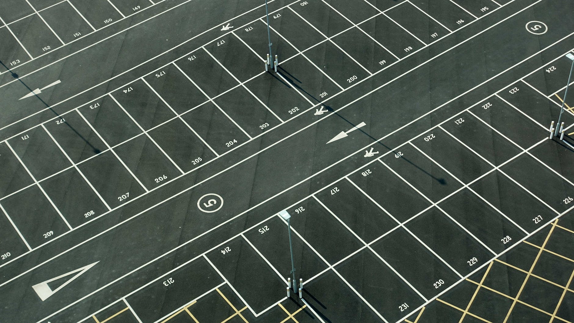 aerial view of parking area