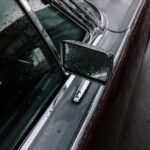 black car side mirror