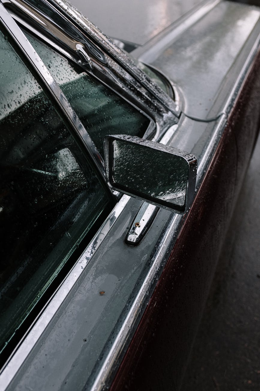 black car side mirror