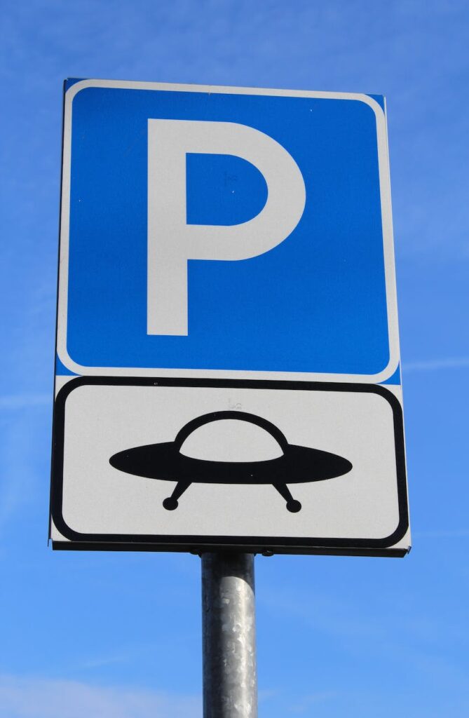 ufo parking sign