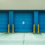 photo of blue shutter door
