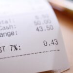 close up of a receipt