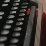rows of letters on old fashioned typewriter