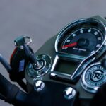 close up of the speedometer of a royal enfield motorcycle