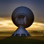 white satellite dish