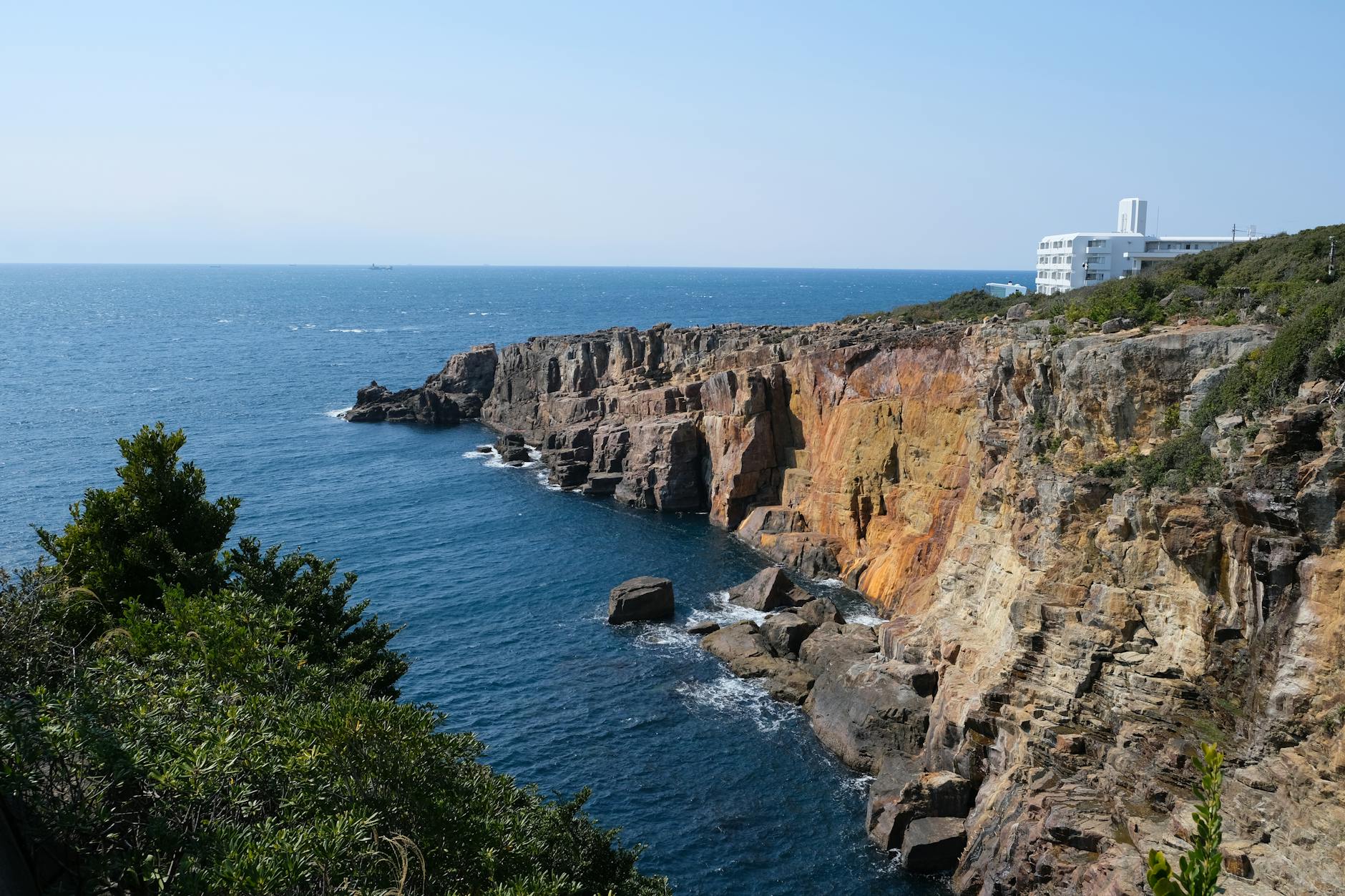 sandanbeki cliffs in shirahama wakayama prefecture japan