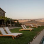 deckchairs by the swimming pool